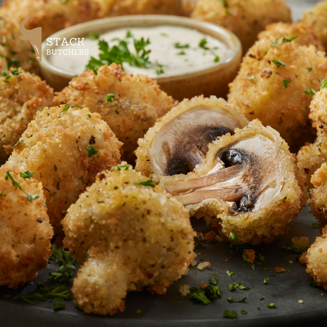 Breaded garlic mushrooms